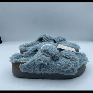 Papillio (Birkenstock) Blue Fuzzy Sandals
